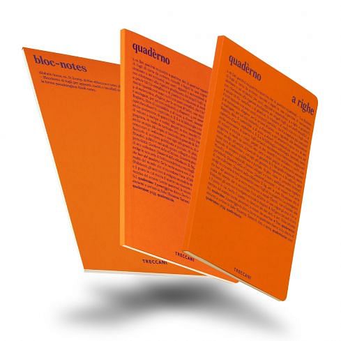 Set bloc-notes, quaderno a fogli bianchi e quaderno a righe - arancio/viola