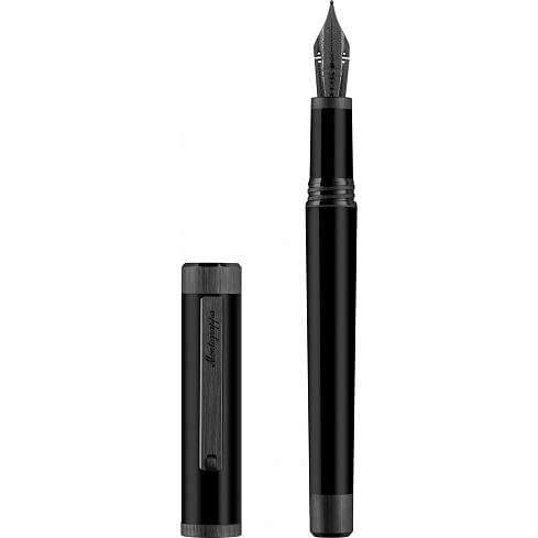 Zero Fountain Pen, Ultra Black IP, 14k Gold Flex Nib